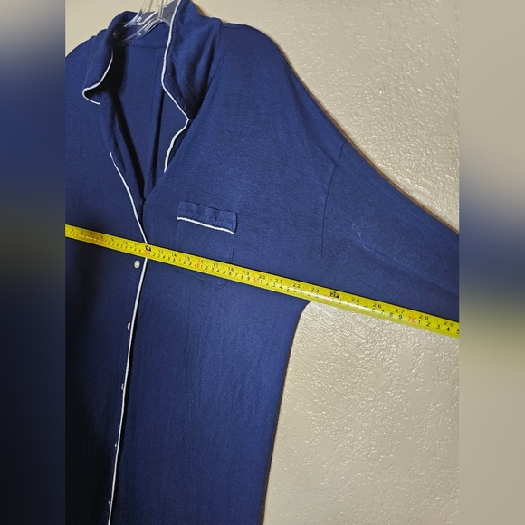 STARS ABOVE Sleep Shirt Blue Perfectly Cozy LongSle Navy Blue Button-Up Cardigan - Picture 3 of 5